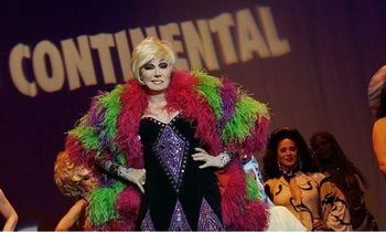Chilli Pepper at Miss Continental pageant 2013 wearing her friend, Bob Mackie.